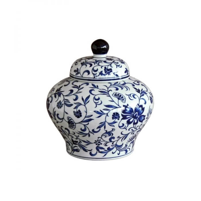 Pojemnik ceramiczny, blue&white, HAMPTONS