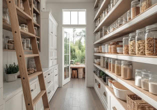 Spiżarnia w domu: jak urządzić spiżarnię w kuchni, pod schodami, w zabudowie. Inspiracje!