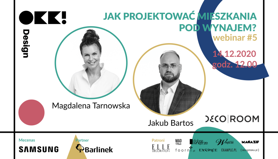 Jak projektować mieszkania pod wynajem? Eksperci z Decoroom gośćmi kolejnego webinaru OKK! design