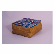 Oryginalny marokański puf Kilim i Skóra - Granaty