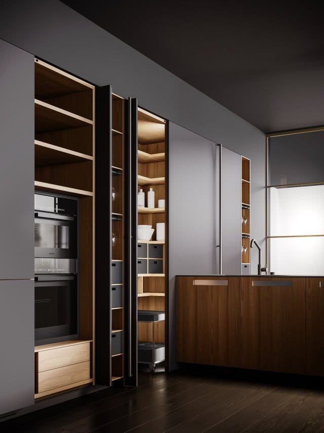 czarna kuchnia z drewnem