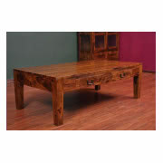 Stolik z czterema szufladami, wykonany z palisandru