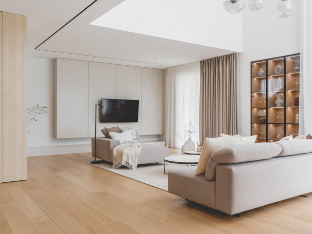 salon w jasnych kolorach