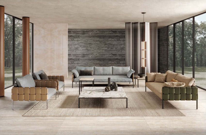 W tej aranżacji sufit i jedną ze ścianek...