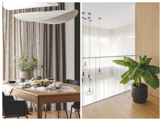 dębowy stół w jadalni