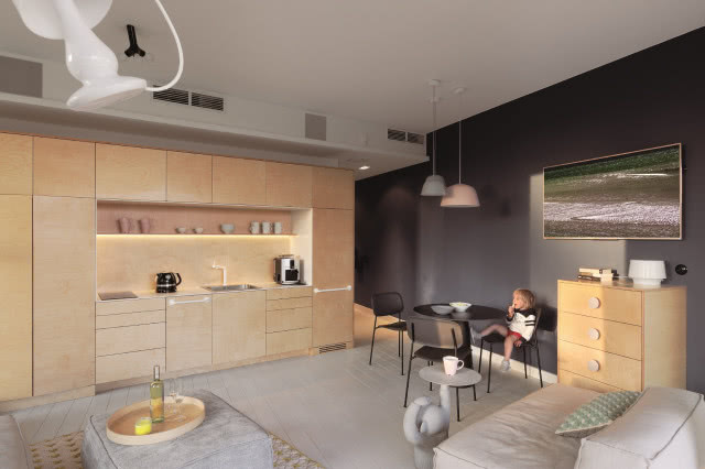 Drewniana zabudowa kuchenna