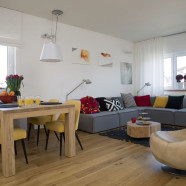 Styl vintage i kolory w mieszkaniu dwupoziomowym