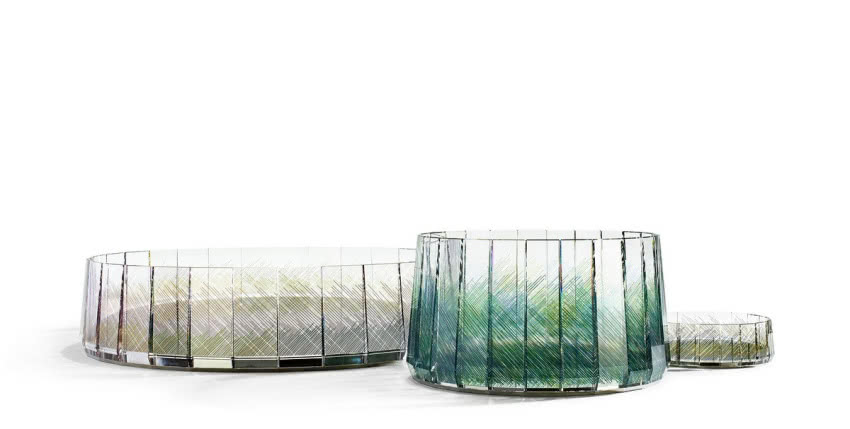 13. Seria kryształowych naczyń zdobionych...