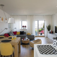 Styl vintage i kolory w mieszkaniu dwupoziomowym