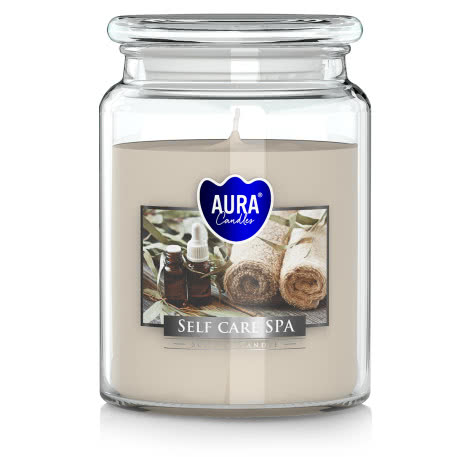 Świeca zapachowa w szkle z wieczkiem Aura Self care SPA