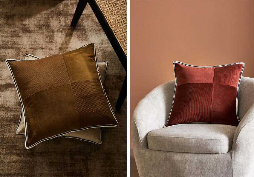 Poduszki z serii Arna (materiał: 100% bawełna).