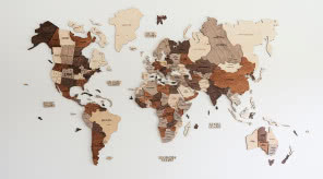 Mapa świata na ścianie - jak wpleść motyw podróży do wnętrz?