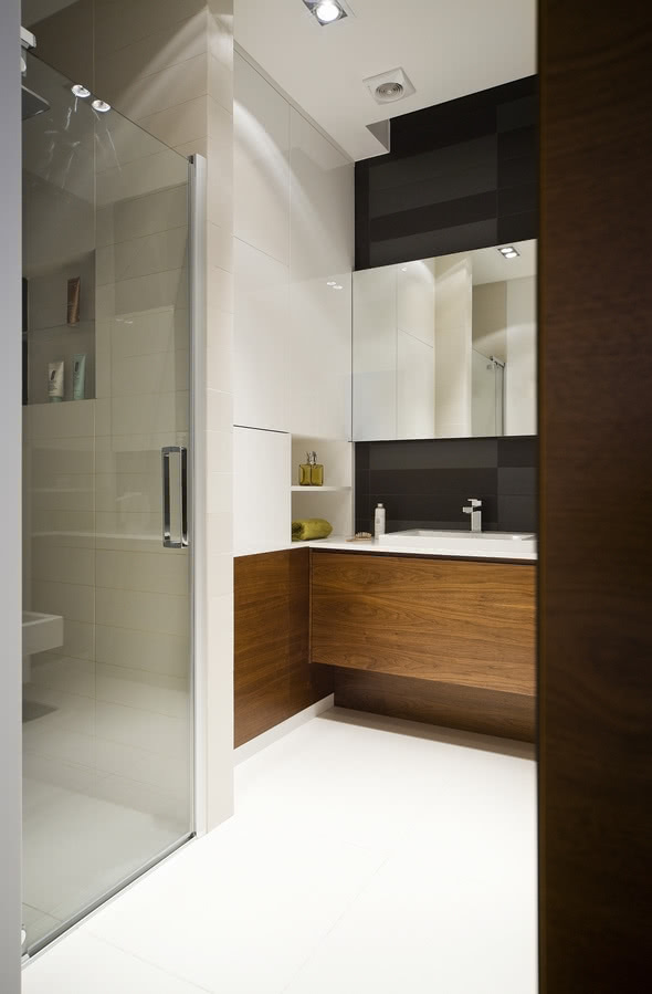 Także w łazience jest dużo miejsca do...