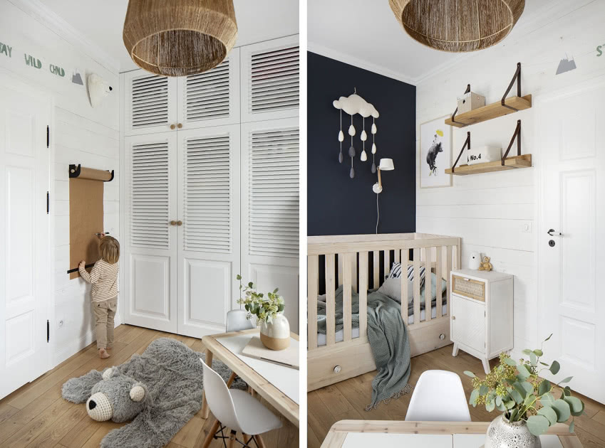 Czarna ściana w pokoju dziecka to piękne tło do...