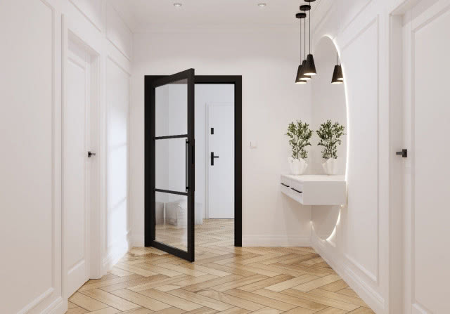 DRE, drzwi Volta 2 w czarnej ramie