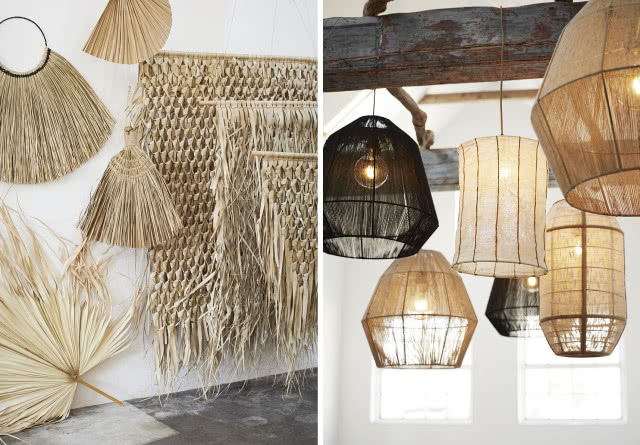 boho lampy i dodatki na ściany