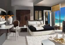Łóżko tapicerowane w sypialni art deco 