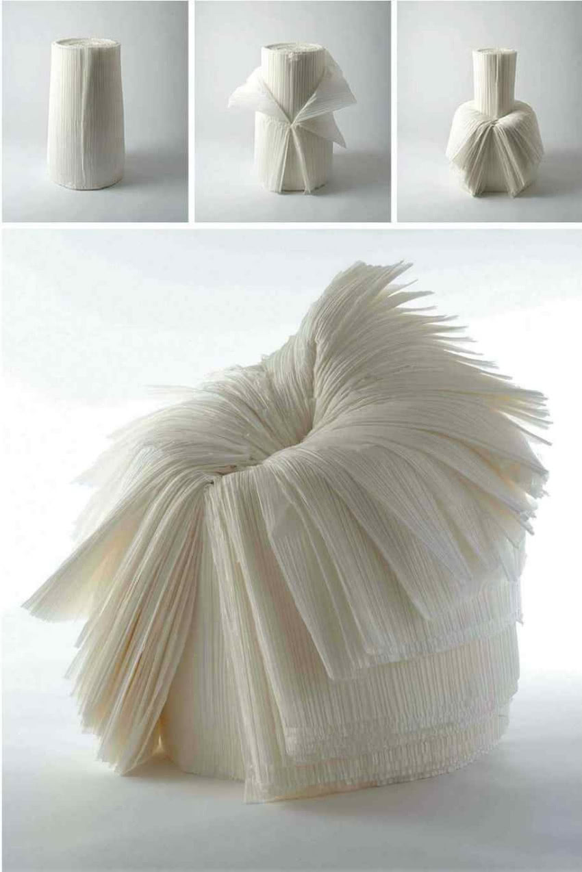 Papierowa kapusta do siedzenia Oki Sato. 