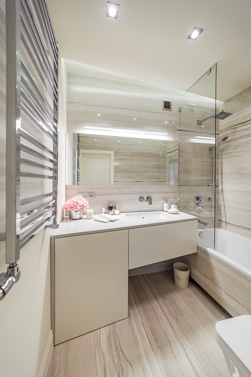 Płytki gresowe w łazience do złudzenia...