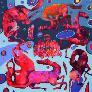 Tomasz Prymon, „Przepływy”, olej na...