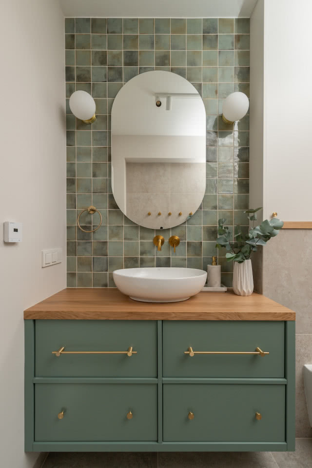 zielona łazienka 