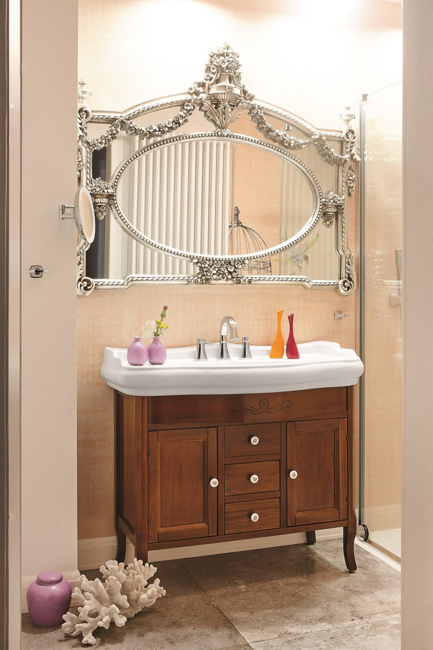 Klimat retro podkreśla oryginalna armatura i...