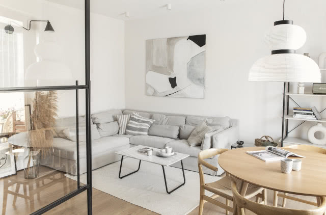 Salon w beżowym kolorze