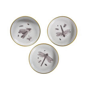 ZESTAW 3 TALERZY DEKORACYJNYCH Z MOTYWEM OWADÓW, WOOOD, Dutchhouse, 79,99 zł