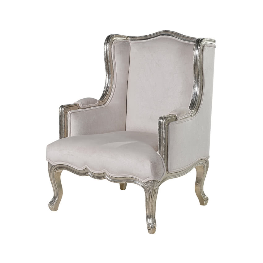 Fotel z drewna, obity tkaniną Hotgate Milord,...