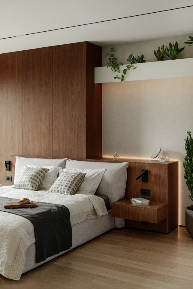 sypialnia w drewnie