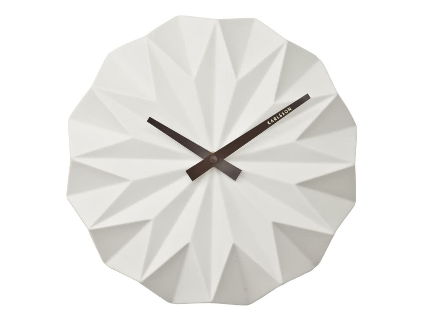 Zegar ceramiczny Origami Matt White, Karlsson,...