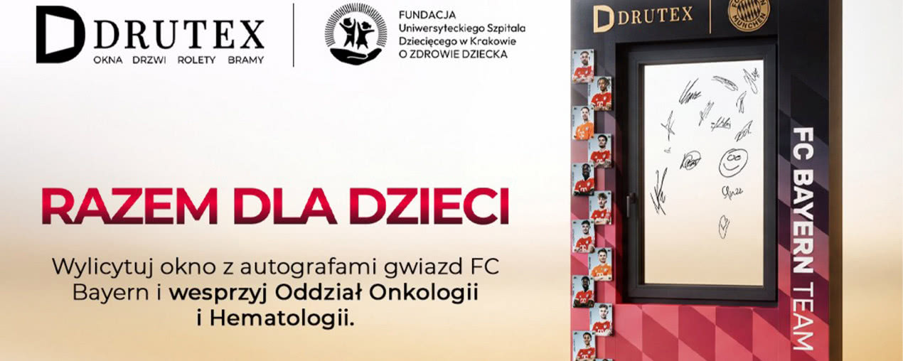 Takiego okna nie kupisz. Rusza charytatywna aukcja unikatowego Drutex z autografami gwiazd FC Bayern