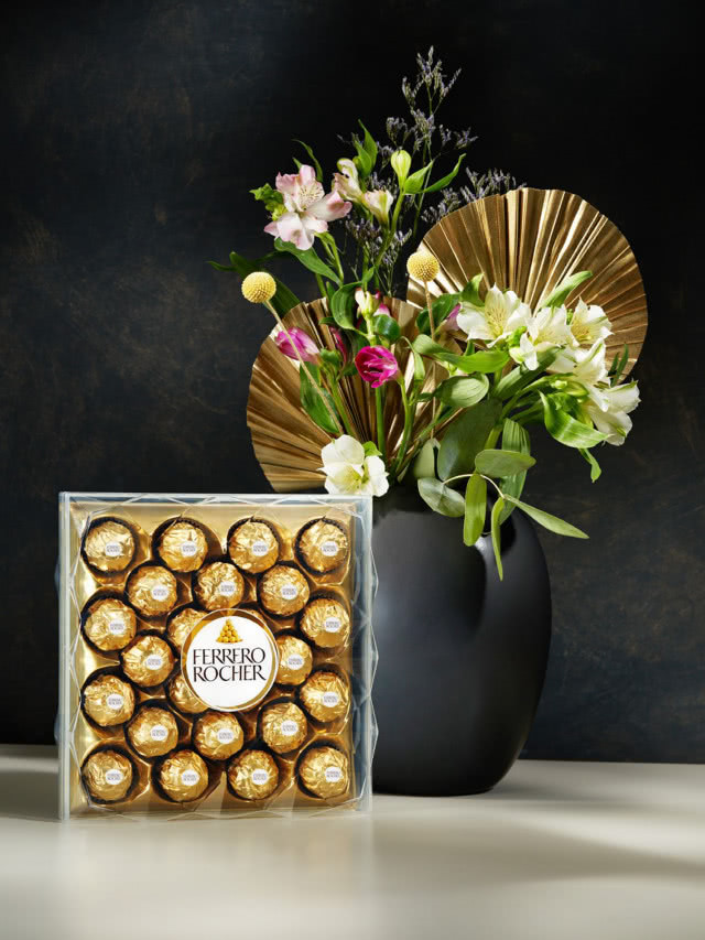 Ferrero Rocher z kwiatami