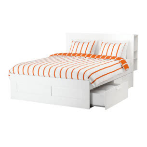 Łóżko Brimnes, białe, wym: 140 x 200 cm