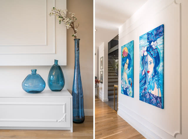 Niebieskie dodatki do wnętrz