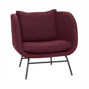 Bordowy fotel, Hübsch