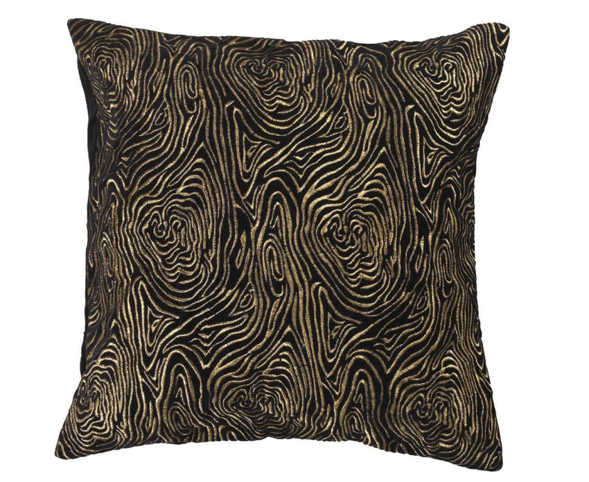 Czarno-złota wyszywana poduszka Biba, House of...