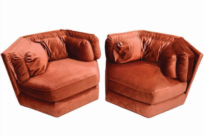 Sześciokątne fotele klubowe Dr. Pepper, BG...