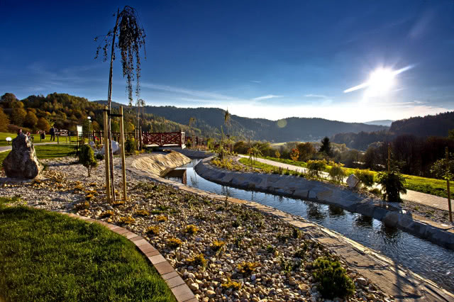 Ogród w Muszynie niedaleko Krynic