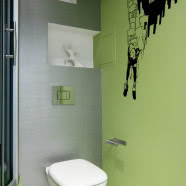 Mieszkanie z fototapetą w salonie