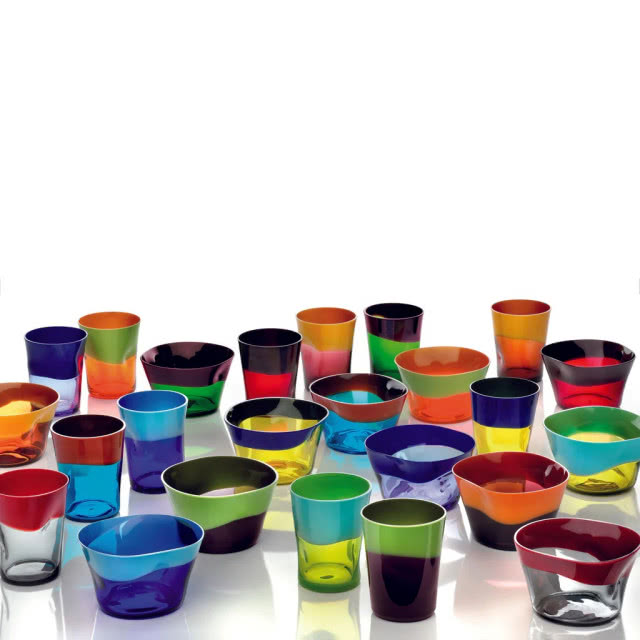 pogniecione kubki szkło murano