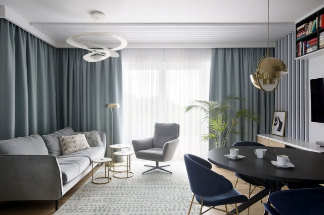 Salon i okrągły stół jadalniany