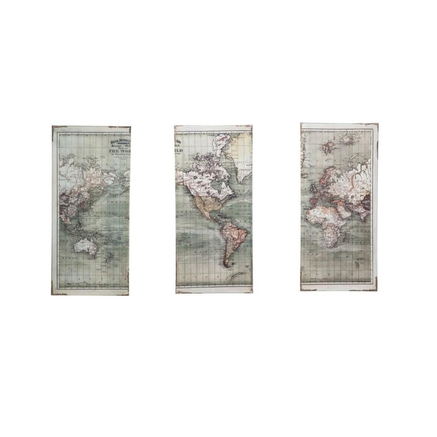 Obraz Triptychon Map, KARE DESIGN, 1589 zł