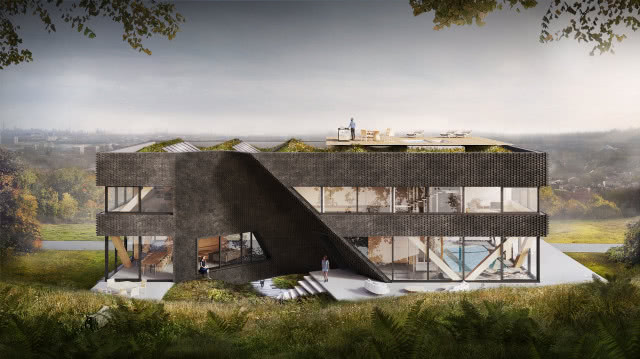 Dom z Grotą - en face