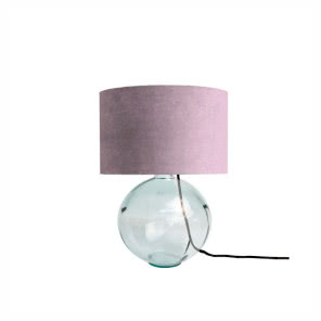 Fioletowa lampa z ręcznie dmuchanego szkła z aksamitnym kloszem, Velvet Atelier,Bonami, 359 zł