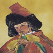 "Dziewczyna pojąca myśliwego", tempera, płótno,...