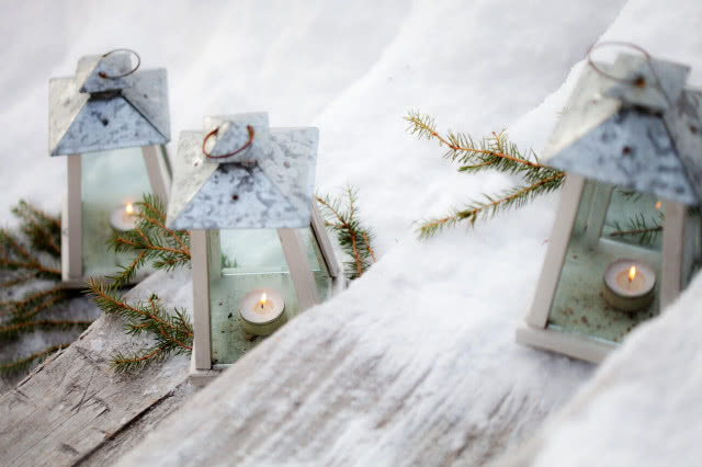 lampiony dekoracja zimowa domu i ogrodu
