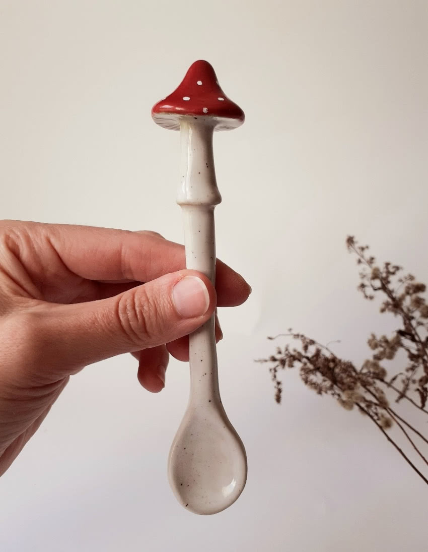 Łyżeczka ceramiczna z grzybkiem, Sztuka Dzielna,...
