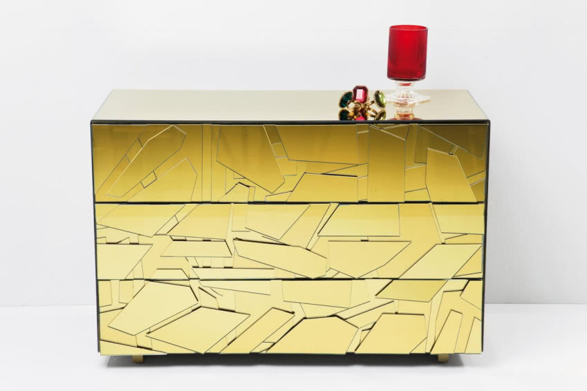 Komoda z blatem i frontami ze szkła, Kare...