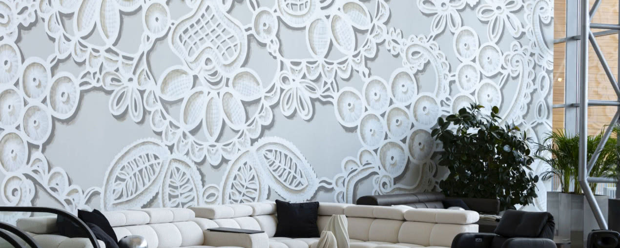 Haftem malowane - koronkowy mural NeSpoon odmienia wnętrze DOMOTEKI